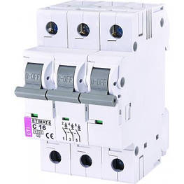 Автоматичний вимикач ETI Вимикач автоматичний ETIMAT 6 3p C 16А (6 kA) (2145516)
