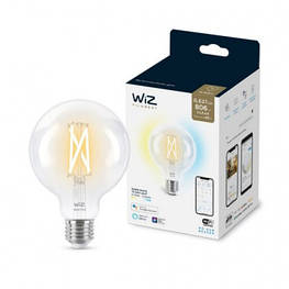 Розумна лампочка WiZ E27 7 W (60 W 806 Lm) G95 2700-6500 філаментна Wi-Fi (929003018201)