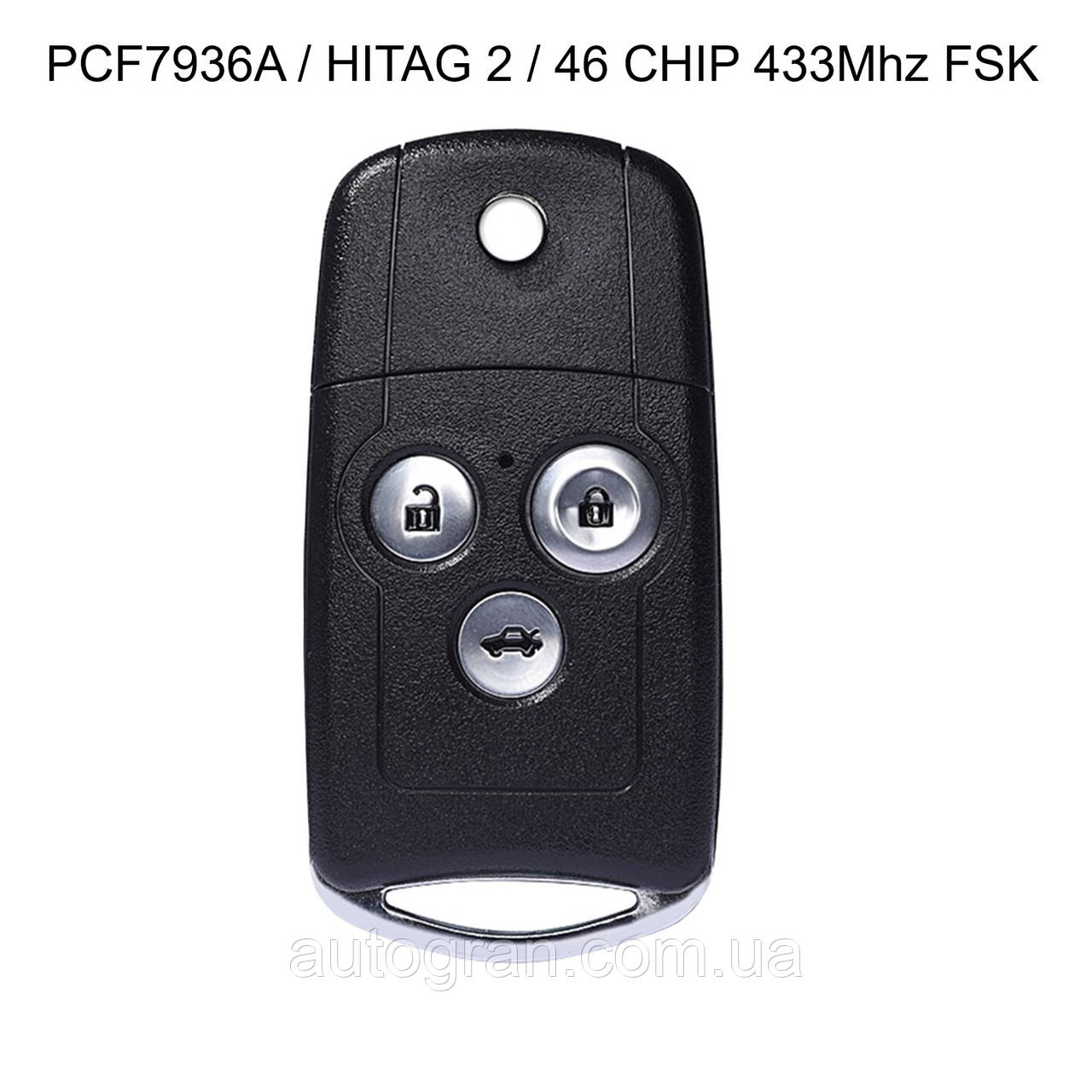Ключ 3 кнопки Honda Accord Civic City Jazz CRV HRV 433MHZ чіп ID46 PCF7936