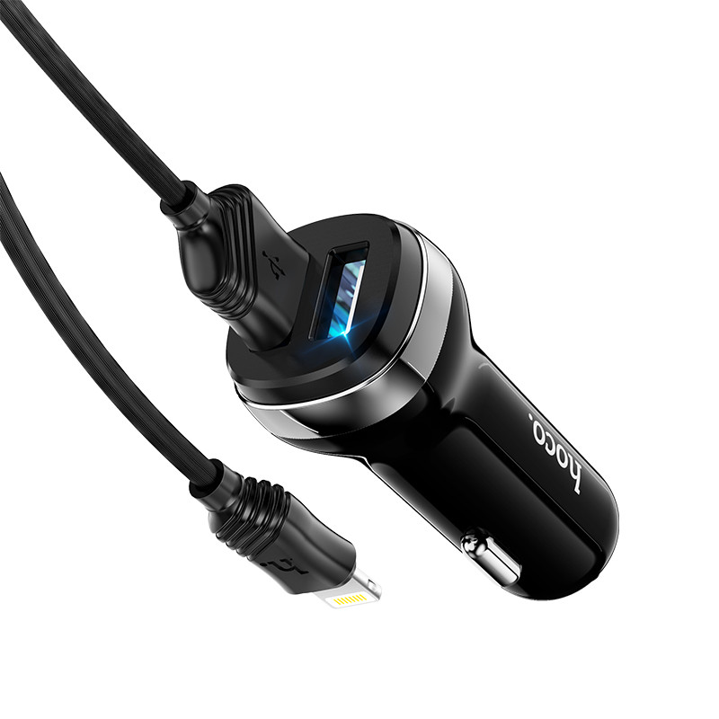 Car Charger Hoco для Z40 Superior dual port (iP) Black