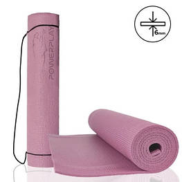 Килимок для йоги PowerPlay 4010 PVC Yoga Mat 173 x 61 x 0.6 см Лавандовий (PP_4010_Lavender_(173*0,6))