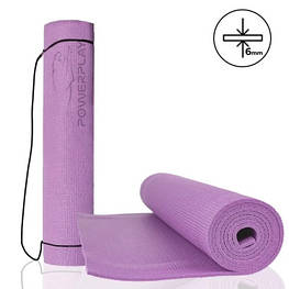 Килимок для йоги PowerPlay 4010 PVC Yoga Mat 173 x 61 x 0.6 см Рожевий (PP_4010_Rose_(173*0,6))