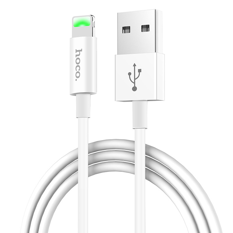 Кабель Hoco X43 Satellite charging data cable for iP (L=1M), White
