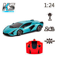 Радіокерована іграшка KS Drive Lamborghini Sian 1:24, 2.4Ghz синій (124GLSB), фото 7