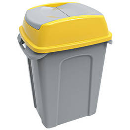 Контейнер для сміття Planet Household Hippo сірий з жовтим 25 л (6826)