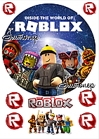 Сахарная картинка ROBLOX на круглый торт