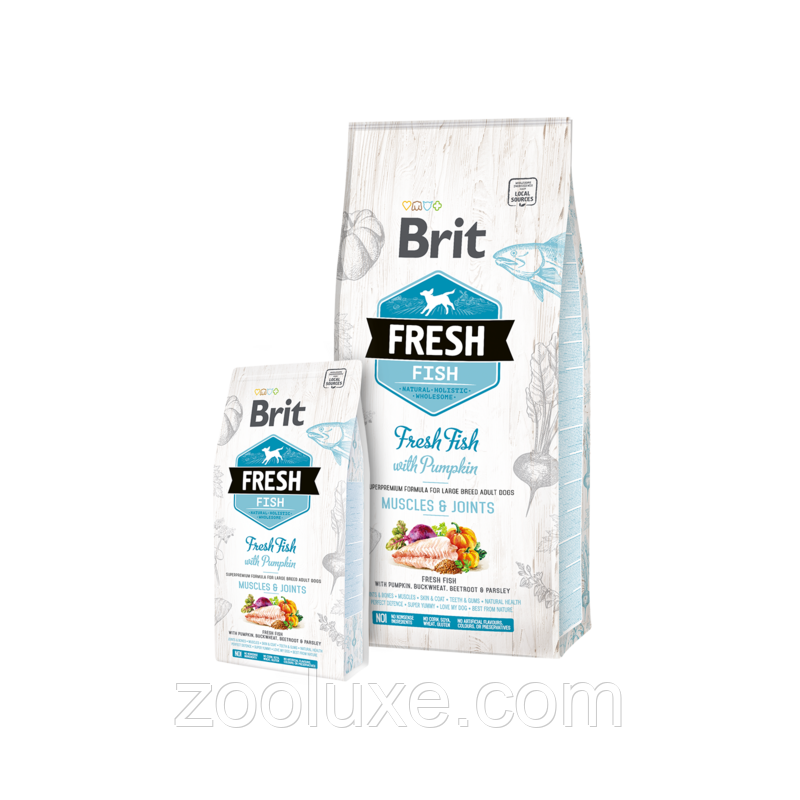 Brit Fresh Fish with Pumpkin Adult Muscles & Joints 2,5 кг корм для собак Бріт Фреш риба