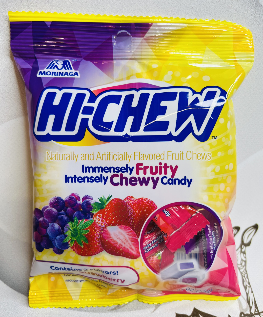 Японські цукерки HI-CHEW Fruity Chewy Candy Виноград, полуниця
