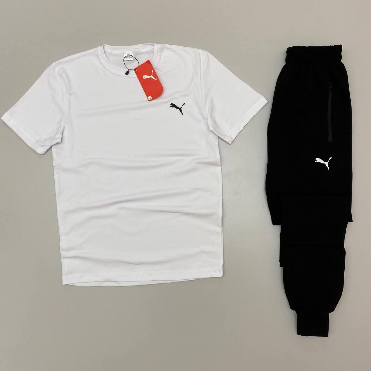 Мужской Костюм Пума Спортивная Футболка И Брюки Puma Комплект Белый С ...