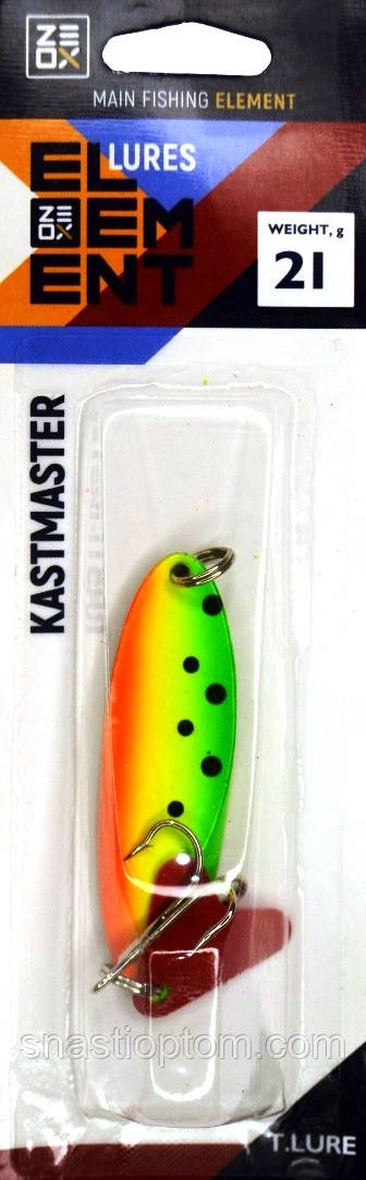 Блешня для риболовлі, коливна, ZEOX Kastmaster, вага 21г, колір Fire Tiger