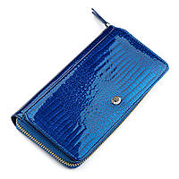 Кошелек женский ST Leather (S7001A) лакированный Синий Sensey Гаманець жіночий ST Leather (S7001A) синій