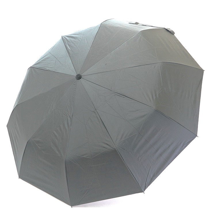 Парасолька автомат чоловіча Parachase №3214, на 10 спиць з дерев'яною ручкою-гак, Сірий, фото 1