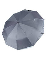 Парасолька автомат чоловіча Parachase №3218, на 10 спиць з прямою дерев'яною ручкою, Сірий