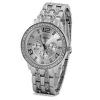 Кварцевий наручний Жіночий годинник срібний Geneva Silver Sensey
