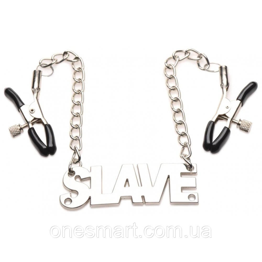 Затискачі для сосків із написом SLAVE від Master Series