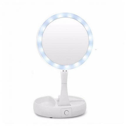 Дзеркало світлодіодне для макіяжу косметичне з LED-підсвіткою MyFoldAway White TRG-8367, фото 2