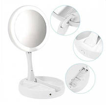 Дзеркало світлодіодне для макіяжу косметичне з LED-підсвіткою MyFoldAway White TRG-8367, фото 3