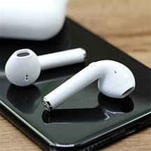 Навушники бездротові TWS з гарнітурою Pro Stereo Bluetoothі плюс зарядний кейс Білі (i8mini), фото 3