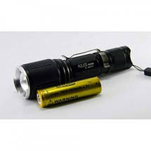 Ліхтар Bailong акумуляторний тактичний фокусований із зумом 1000 люменів 5 режимів Чорний (Police BL-1860-T6), фото 3