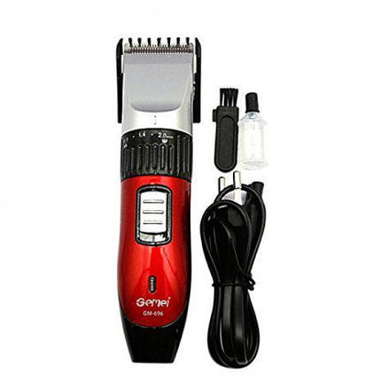 Бездротова з 2 акумуляторами машинка для стриження волосся з керамічними ножами GEMEI GM-550 PRO, фото 2