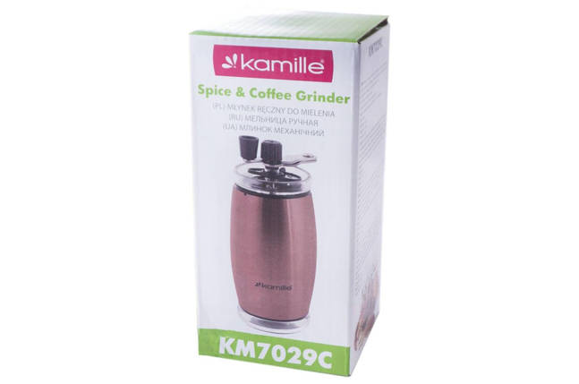 Кавомолка ручна Kamille 7029Cs — 160 мм неіржавка мідь (DR-000073101) TRG-48302, фото 2