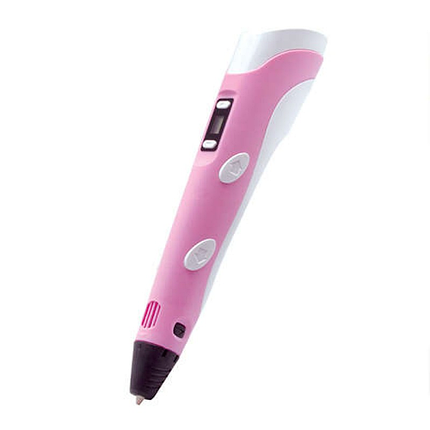 3D-ручка 3D PEN-2 MyRiwell ORIGINAL з LCD-дисплеєм для 3Д малювання дитині Рожева (з пластиком у комплекті), фото 2