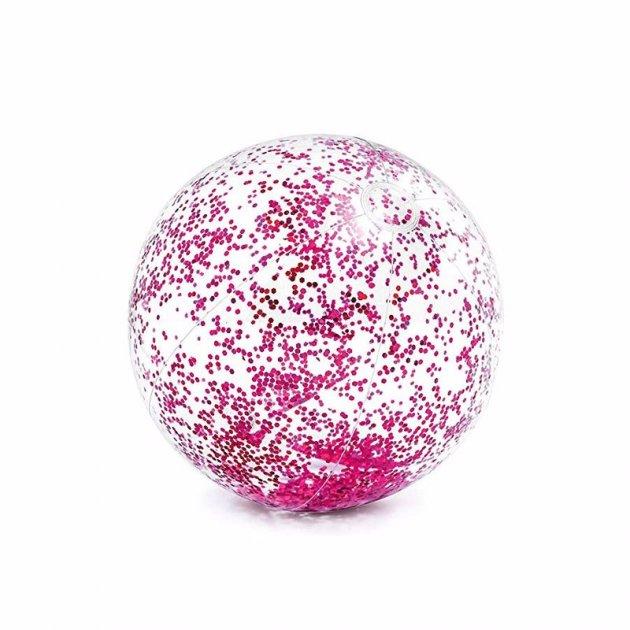 М'яч надувний пляжний Intex Рожевий блиск 71 см вініл Різнобарвний (IP-170360)