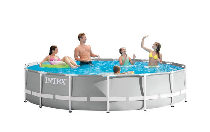 Басейн каркасний Intex 14614 л 457х107 см ПВХ Сірий (IP-172723), фото 2