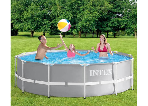 Каркасний басейн Intex 8592 л 366x99 см ПВХ Сірий (IP-172607), фото 2