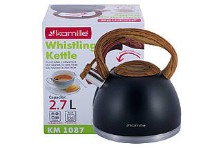 Чайник із неіржавкої сталі зі свистком Kamille 1087s — 2,7 л (DR-000073585) TRG-176623, фото 2