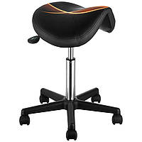 VEVOR Saddle Stool with Wheels, 181 kg Weight Capacity, Ergonomic Rolling Saddle Stool, Height Adjustable,