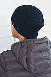 Шапка чоловіча на флісі темно-синього кольору 163777L, фото 2