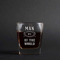 Стакан для виски "Man №1 of the world", Крафтова коробка "Ts"