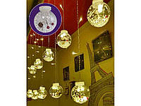 Гірлянда Штора-кульки з шишками 12шт. 2,5м*0,8м теплий білий 1848-08 ТМ КИТАЙ "Ts"