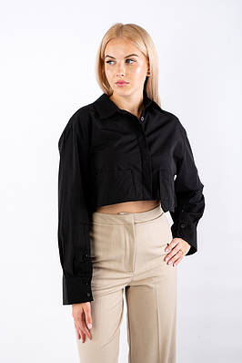 Жіноча сорочка укорочена чорна 4967 (2000000111940)