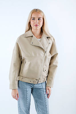 Куртка косуха оверсайз бежева 2255 (2000000112657)