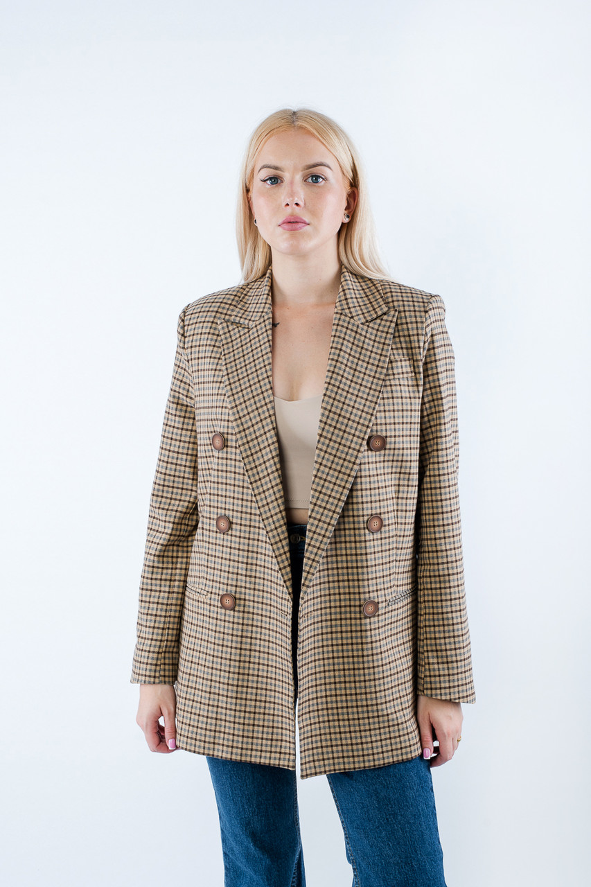 Піджак жіночий класичний прямий бежево-коричневий 4983 (2000000113135)