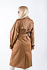 Жіночий тренч з екошкіри кемел 24953 (2000000113302), фото 2