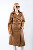 Жіночий тренч з екошкіри кемел 24953 (2000000113302), фото 4