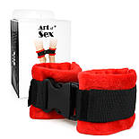Поножи Art of Sex Ankle Cuffs — Soft Touch Червоні, фото 3