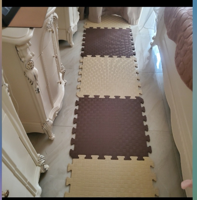 М'яка,тепла пiдлога для ігрової зони. Килим - пазл ( 50 х 50 х 1см) УКРАЇНА. Коричневі та бежеві., фото 1