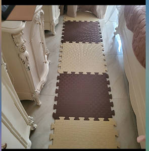 М'яка,тепла пiдлога для ігрової зони. Килим - пазл ( 50 х 50 х 1см) УКРАЇНА. Коричневі та бежеві.