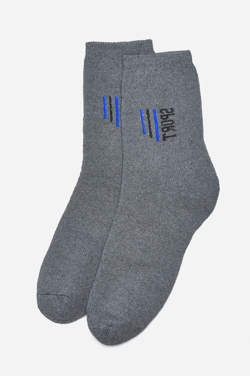 Шкарпетки чоловічі махрові сірого кольору р.42-48 190360M, фото 1