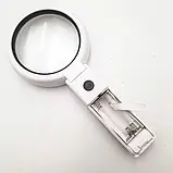 Збільшувальна настільна лупа трансформер 5/11 X з підсвічуванням 8 Led UKC FS75 білий, фото 2