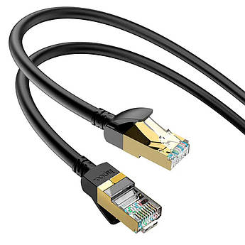 Патч-корд Hoco 5 метрів RJ45 Gigabit Ethernet інтернет кабель US02 BLACK
