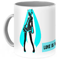 Кружка Вокалоиды Vocaloid Хацунэ Мику Hatsune Miku Love Is War Hatsune Miku Logo VC 02.05 "Ts"