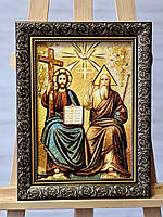 Ікона з бурштину Свята Трійця і-134 Гранд Презент 15*20