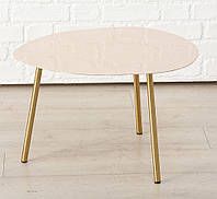 Журнальный столик Вилла золотой металл светло-розовый верх h36см w50см Гранд Презент 1017730-2М