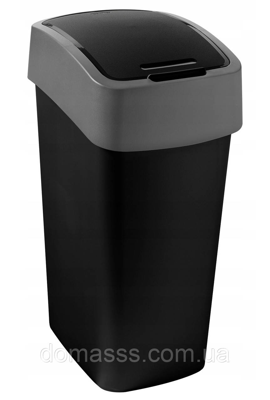 Контейнер для сміття чорний "FLIP BIN" 45L
