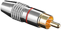 Штекер Lucom FreeEnd-RCA  M Metal Gold D6.5mm Red червоний (25.02.5174) ZK, код: 7454189